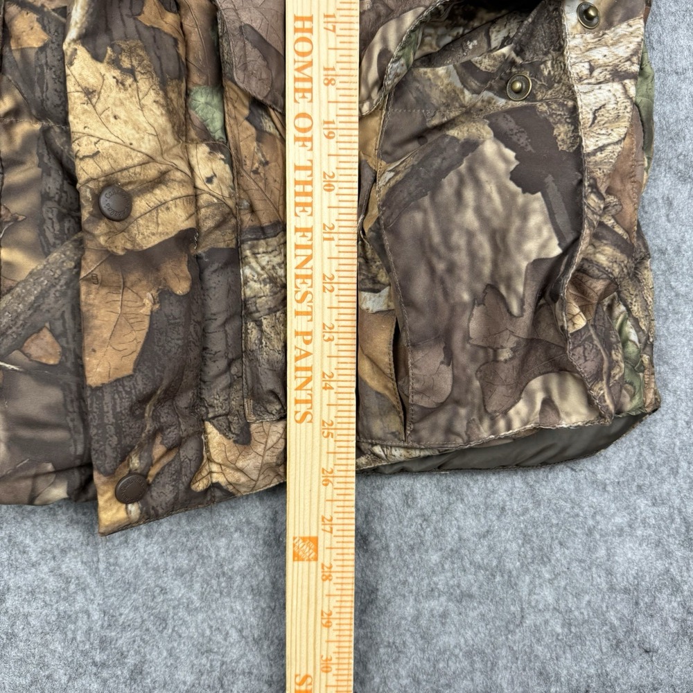 Cabela's Men's Medium Brown Camo Goose Down Puffer Zip Front Outdoor Vest - Picture 8 of 10